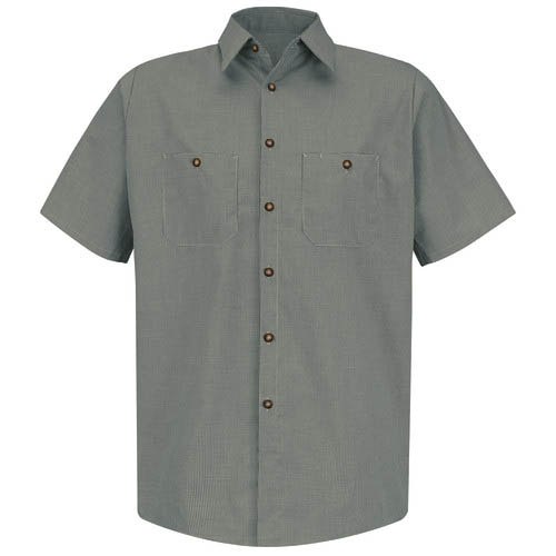 Men's Short Sleeve Microcheck Uniform Shirts