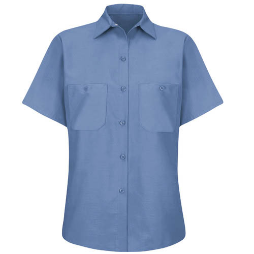Women's Short Sleeve Soild Industrial Work Shirt