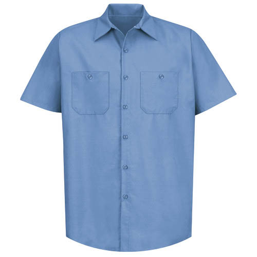 Men's Short Sleeve Solid Industrial Work Shirts