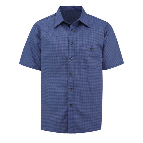 Men's Mini-Plaid Long Sleeve Unifrom Shirt