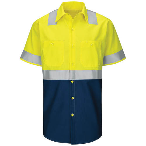 High Visibility Short Sleeve Color Block Ripstop Work Shirt - Type R, Class 2